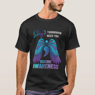 Bewustmakingsvleugels en lintjeszelfmoordpreventie t-shirt