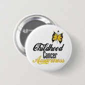 Bewustmakingsvlinder voor kinderkanker ronde button 5,7 cm (Voorkant /achterkant)