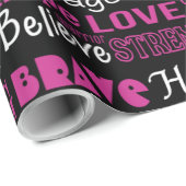 Bewustmakingswoorden...Borstkanker Cadeaupapier (Rol Hoek)