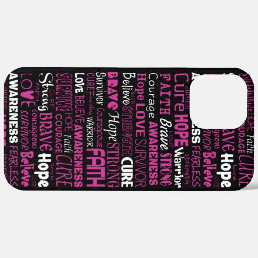 Bewustmakingswoorden...Borstkanker Case-Mate iPhone Case (Achterkant (horizontaal))
