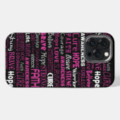 Bewustmakingswoorden...Borstkanker iPhone Hoesje (Achterkant horizontaal)