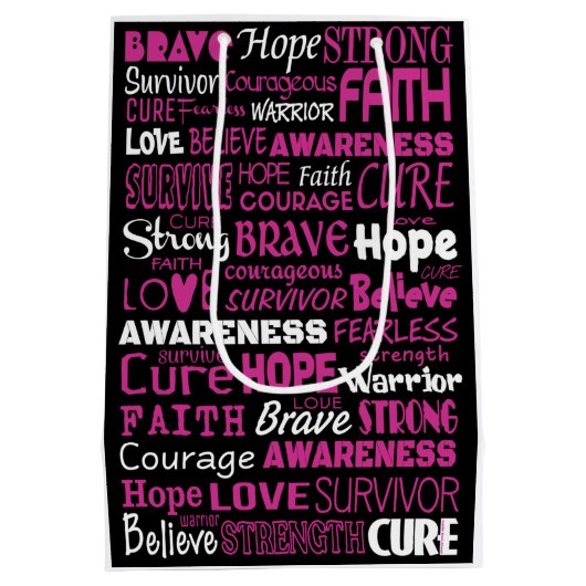 Bewustmakingswoorden...Borstkanker Medium Cadeauzakje (Achterkant)