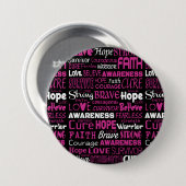 Bewustmakingswoorden...Borstkanker Ronde Button 7,6 Cm (Voorkant /achterkant)