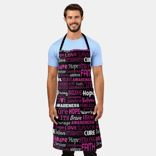 Bewustmakingswoorden...Borstkanker Schort (Gedragen)