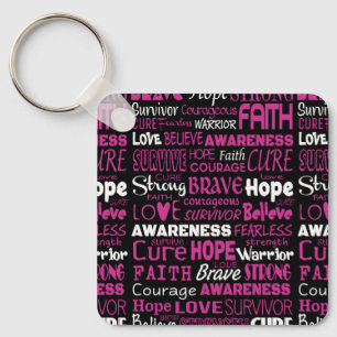 Bewustmakingswoorden...Borstkanker Sleutelhanger