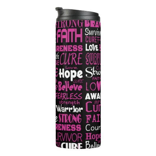 Bewustmakingswoorden...Borstkanker Thermosbeker (Geroteerd rechts)