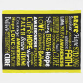 Bewustmakingswoorden ...Endometriose Fleece Deken (Voorkant (Horizontaal))