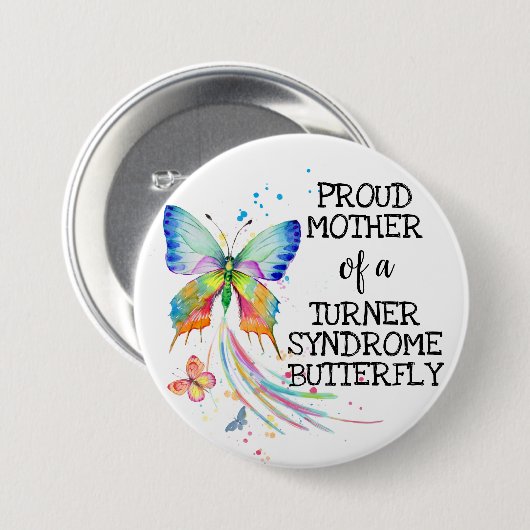 Bewustmamoeder van het Turner-syndroom vlinder Ronde Button 7,6 Cm (Voorkant /achterkant)