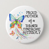 Bewustmamoeder van het Turner-syndroom vlinder Ronde Button 7,6 Cm (Voorkant)