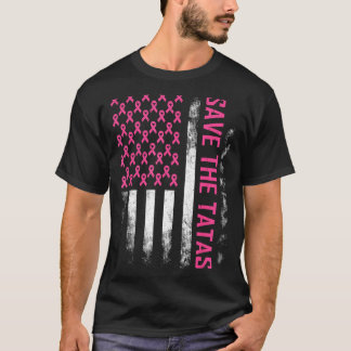 Bewustwording Borstkanker USA Vlag Roze T-shirt