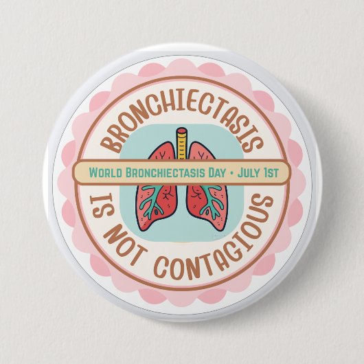BEWUSTWORDING BRONCHIECTASIE RONDE BUTTON 7,6 CM (Voorkant)