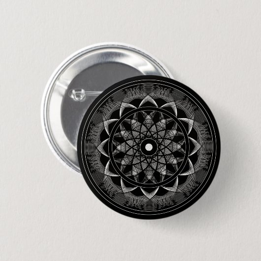 Bewustwording - Geometry Mandala Ronde Button 5,7 Cm (Voorkant /achterkant)