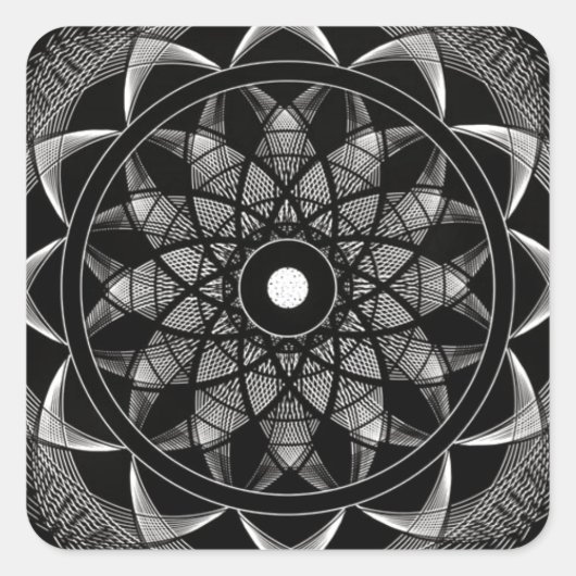 Bewustwording - Geometry Mandala Vierkante Sticker (Voorkant)