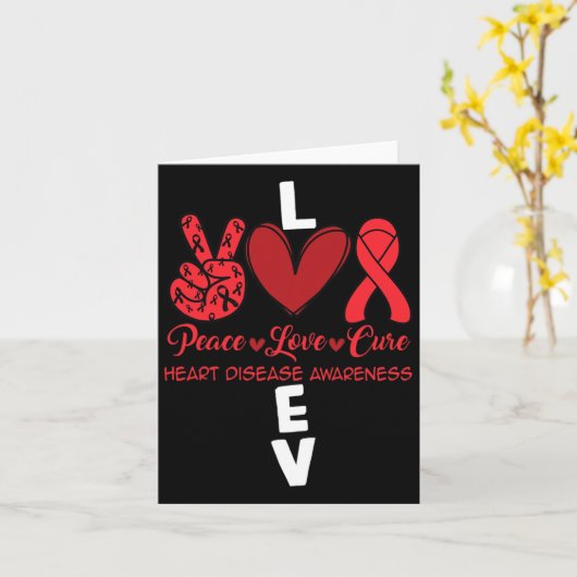 Bewustwording hartziekte Rode linten Hartaanval Su Kaart (Gele Bloem)