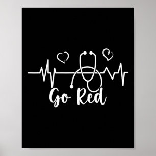 Bewustwording Hartziekten We Dragen Rood In Februa Poster
