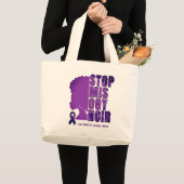 Bewustwording huiselijk geweld STOP MISOGYNOIR Grote Tote Bag (Voorkant (product))