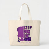 Bewustwording huiselijk geweld STOP MISOGYNOIR Grote Tote Bag (Voorkant)