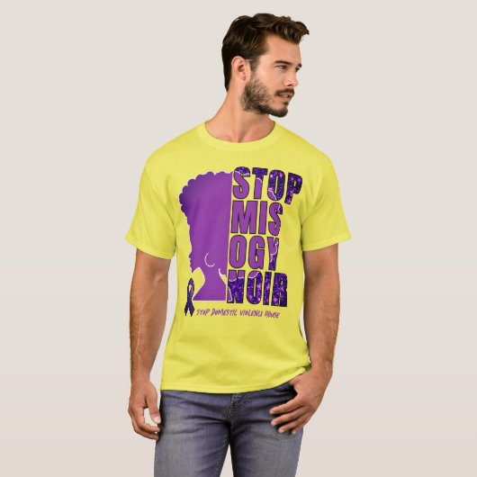Bewustwording huiselijk geweld STOP MISOGYNOIR T-shirt (Voorkant volledig)