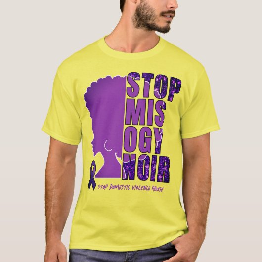 Bewustwording huiselijk geweld STOP MISOGYNOIR T-shirt (Voorkant)