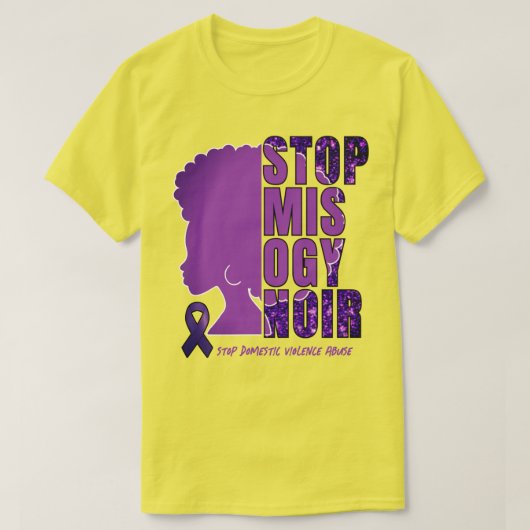 Bewustwording huiselijk geweld STOP MISOGYNOIR T-shirt (Design voorkant)