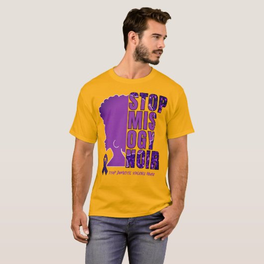 Bewustwording huiselijk geweld STOP MISOGYNOIR T-shirt (Voorkant volledig)