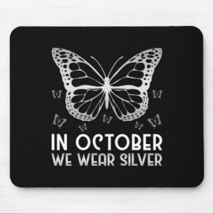 Bewustwording In oktober Draag we Silver Butterfly Muismat