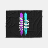 Bewustwording Probleem Design Gift voor Mentale Ge Fleece Deken (Voorkant (Horizontaal))