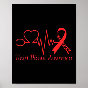 Bewustwording van hartziekten gaat rood in februar poster