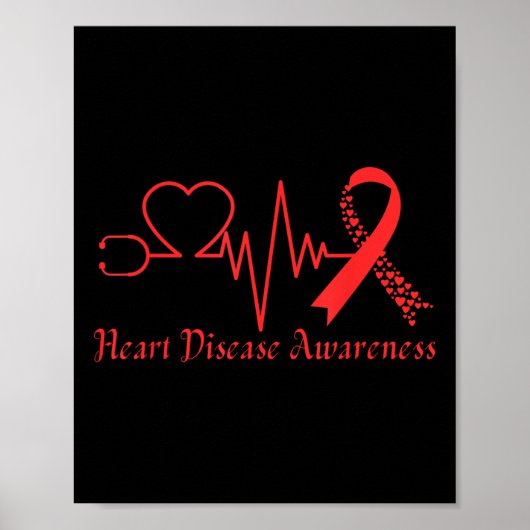 Bewustwording van hartziekten gaat rood in februar poster (Voorkant)