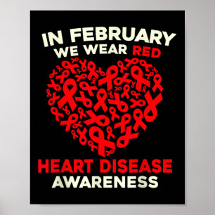 Bewustwording van hartziekten gaat rood in februar poster