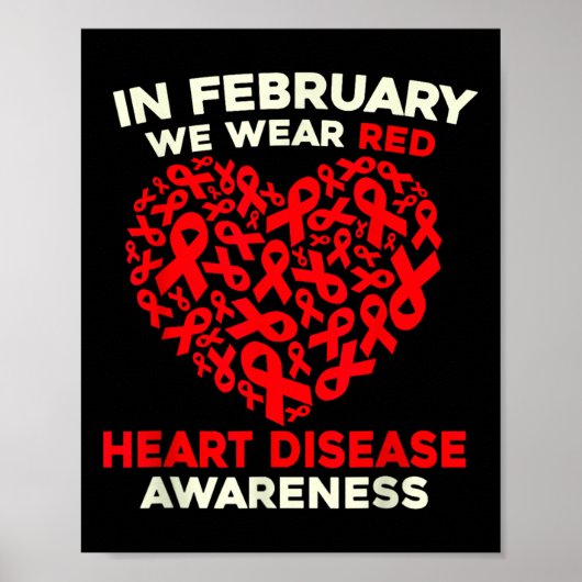 Bewustwording van hartziekten gaat rood in februar poster (Voorkant)