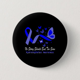 Bewustwording Vlinders Ondersteuning Blauw Lint Ronde Button 5,7 Cm