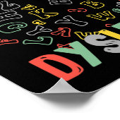 Bewustzijn Alfabet Regenboog Zilveren Lint Retro Poster (Hoek)