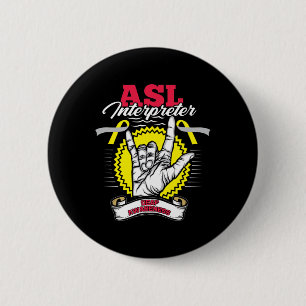Bewustzijn als doofheid Gehoorverlies Warrior Ronde Button 5,7 Cm