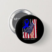 Bewustzijn  Amerikaans Vlag Blauw Lint Ronde Button 5,7 Cm (Voorkant /achterkant)