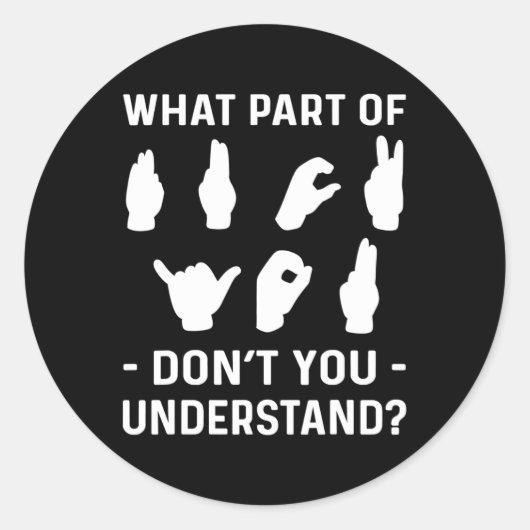 Bewustzijn. ASL-bewustzijn Ronde Sticker (Voorkant)