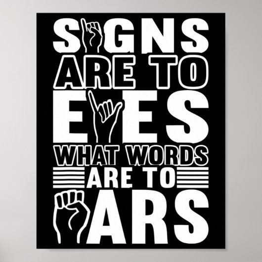 Bewustzijn ASL Gebarentaal Amerikaanse Gebarentaal Poster (Voorkant)