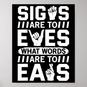 Bewustzijn ASL Gebarentaal Amerikaanse Gebarentaal Poster