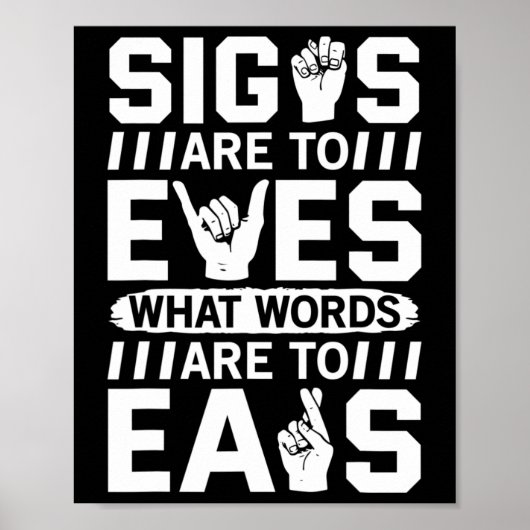 Bewustzijn ASL Gebarentaal Amerikaanse Gebarentaal Poster (Voorkant)