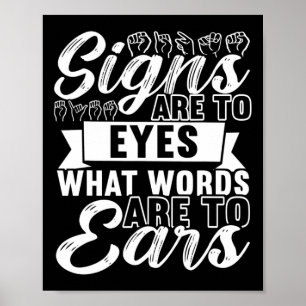 Bewustzijn ASL Gebarentaal Amerikaanse Gebarentaal Poster