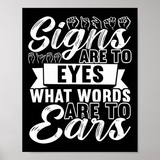 Bewustzijn ASL Gebarentaal Amerikaanse Gebarentaal Poster (Voorkant)