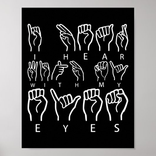 Bewustzijn ASL Gebarentaal Amerikaanse Gebarentaal Poster (Voorkant)