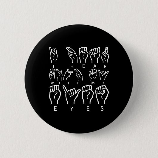 Bewustzijn ASL Gebarentaal Amerikaanse Gebarentaal Ronde Button 5,7 Cm (Voorkant)