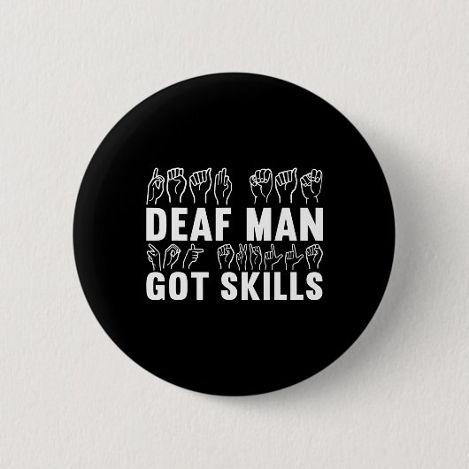 Bewustzijn ASL Gebarentaal Amerikaanse Gebarentaal Ronde Button 5,7 Cm (Voorkant)