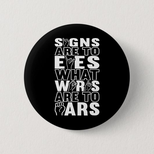 Bewustzijn ASL Gebarentaal Amerikaanse Gebarentaal Ronde Button 5,7 Cm (Voorkant)