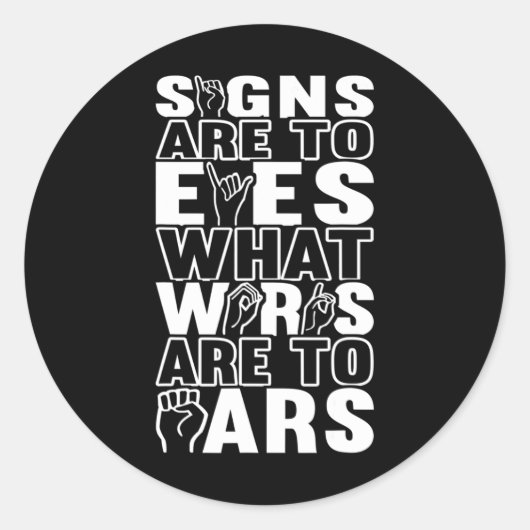 Bewustzijn ASL Gebarentaal Amerikaanse Gebarentaal Ronde Sticker (Voorkant)