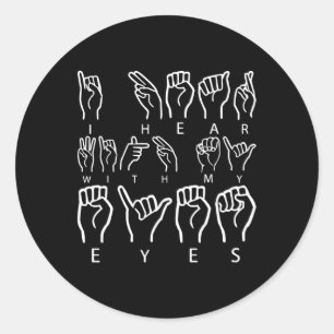 Bewustzijn ASL Gebarentaal Amerikaanse Gebarentaal Ronde Sticker