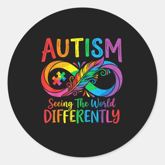 Bewustzijn autisme de wereld anders zien ronde sticker (Voorkant)