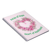 Bewustzijn bij borstkanker Floral Heart Notitieboek (Rechterzijde)