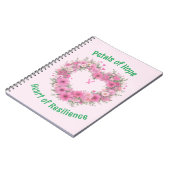 Bewustzijn bij borstkanker Floral Heart Notitieboek (Linkerzijde)